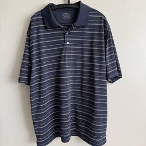 PGA Tour Men's Blue Striped Polo Sz XXL Athleisure Casual Basic Essential Basic